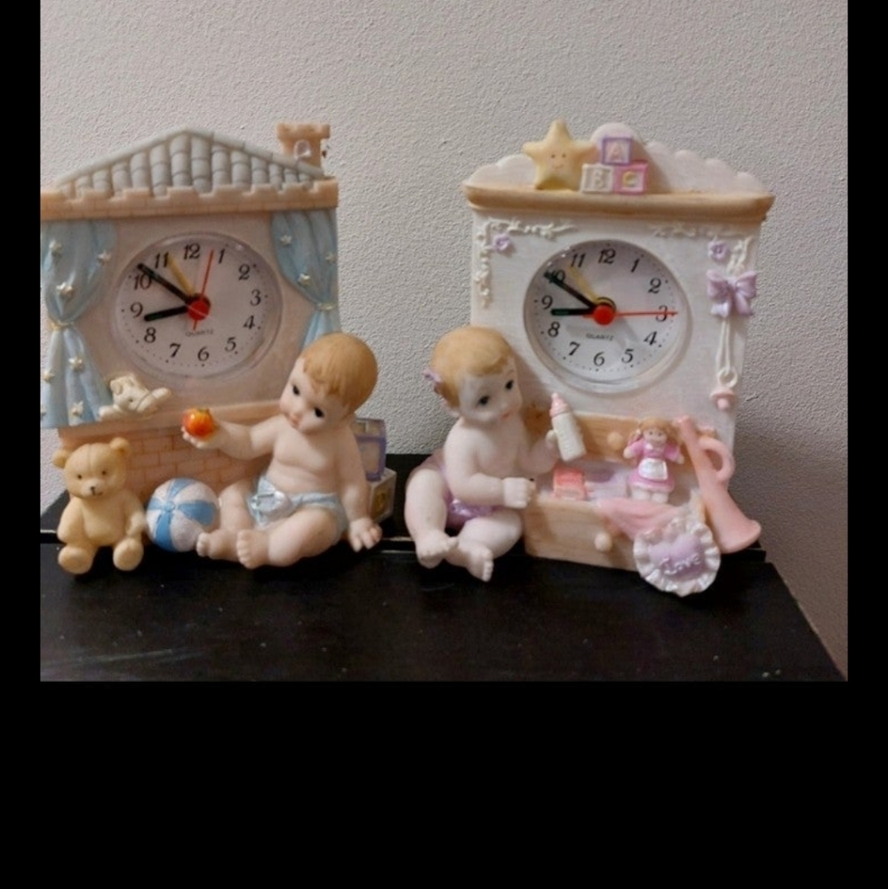 Vintage baby alarm clocks